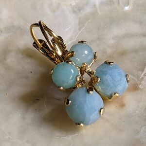 Natural Amazonite in 14K Gold Plated Earrings
